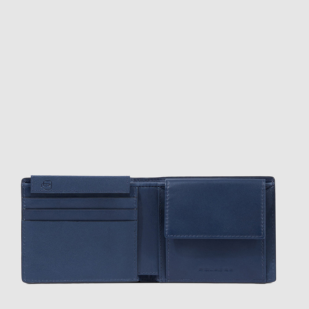 Leather bifold wallet with coin pocket best sale