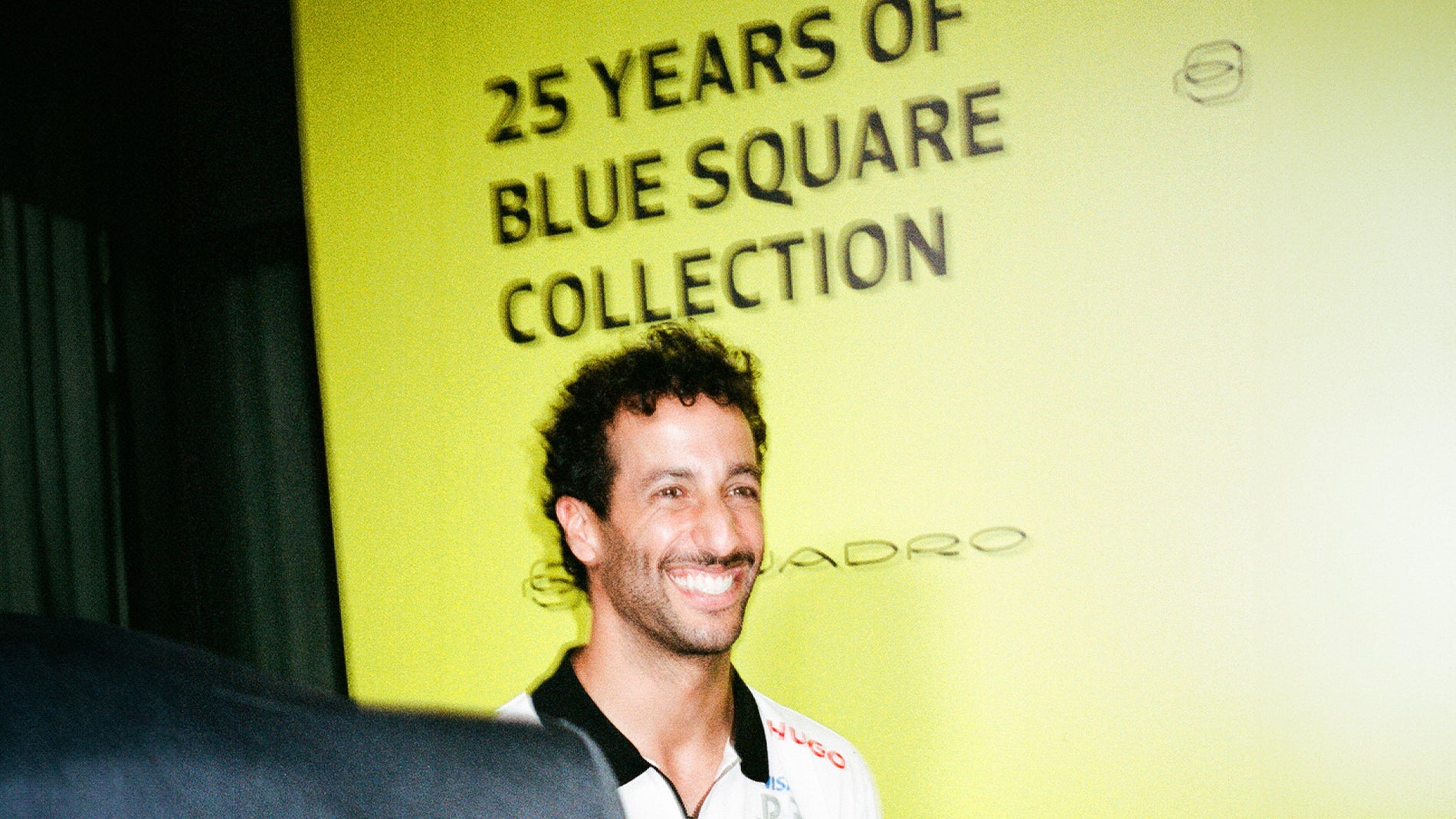 Daniel Ricciardo in Milan to celebrate the 25th anniversary of the Blue Square collection by Piquadro