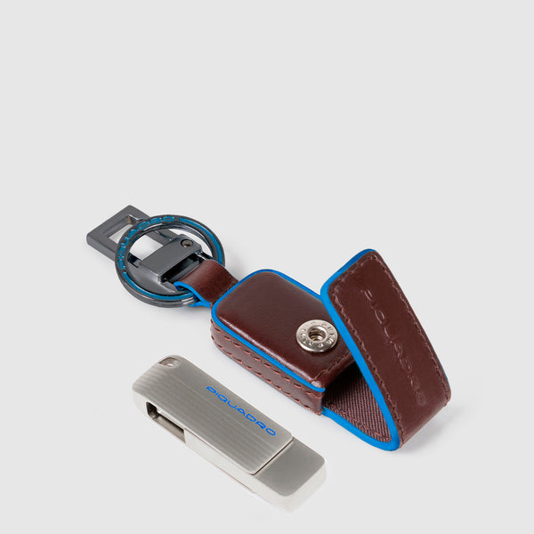 Leather keychain with 256 GB USB flash drive