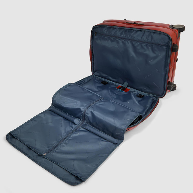 Cabin suitcase with garment sleeve