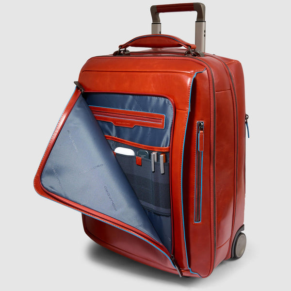 Cabin suitcase with garment sleeve