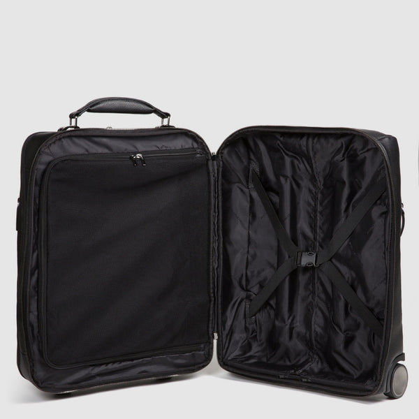 Cabin suitcase with garment sleeve