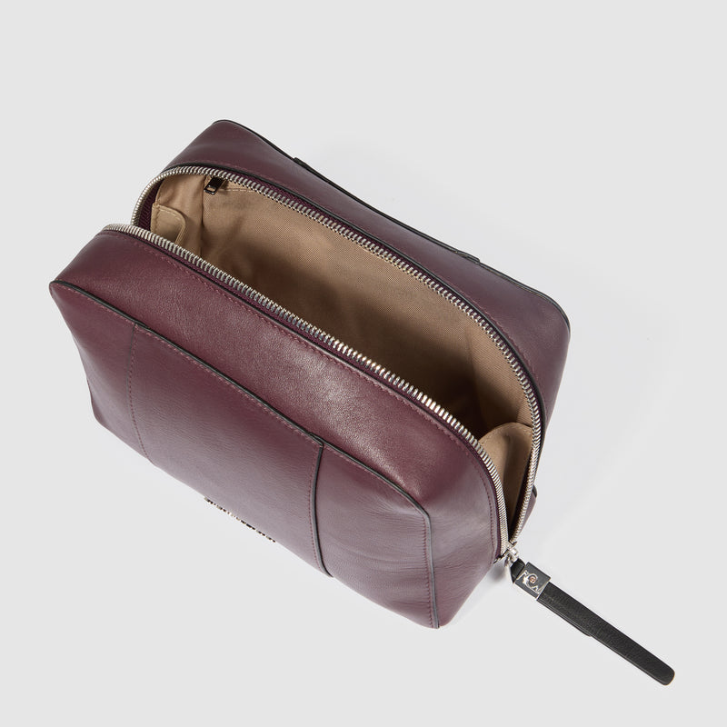 Leather make-up bag