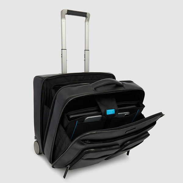 Wheeled computer briefcase with iPad® compartment