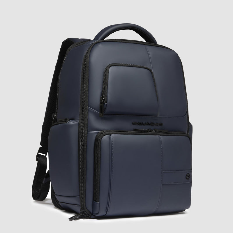 Water resistant backpack with fast-check opening