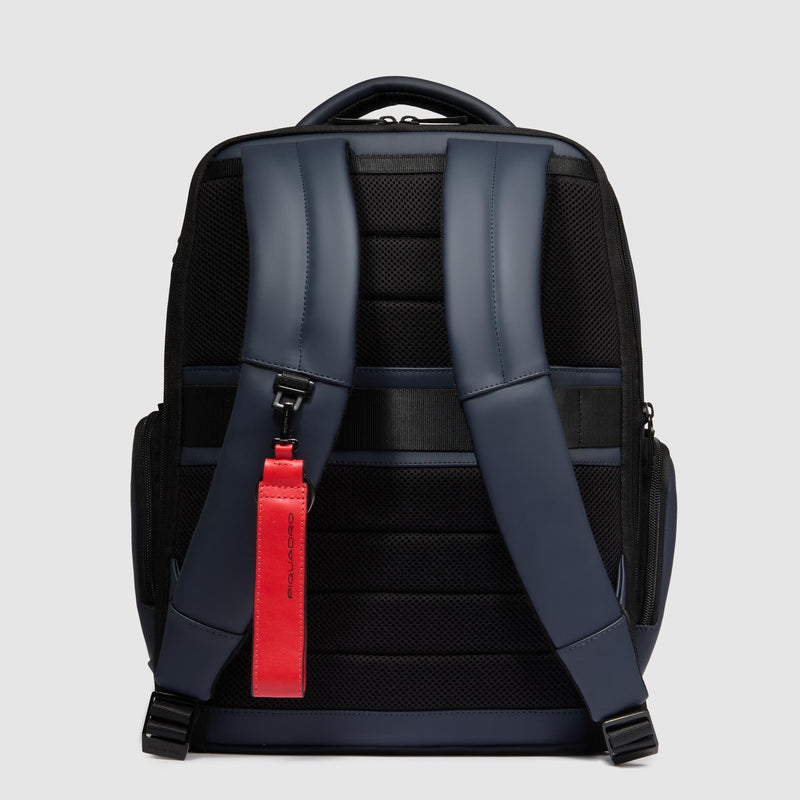 Water resistant backpack with fast-check opening