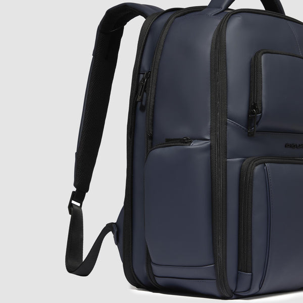 Water resistant backpack with fast-check opening