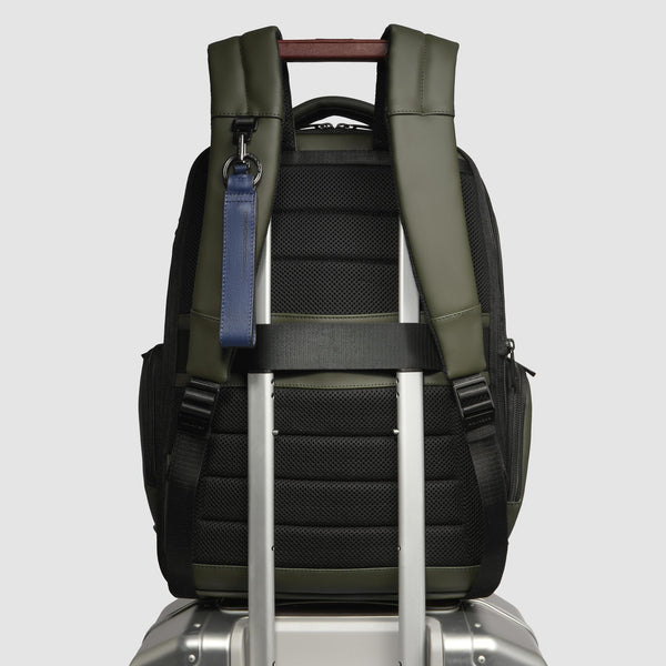 Water resistant backpack with fast-check opening