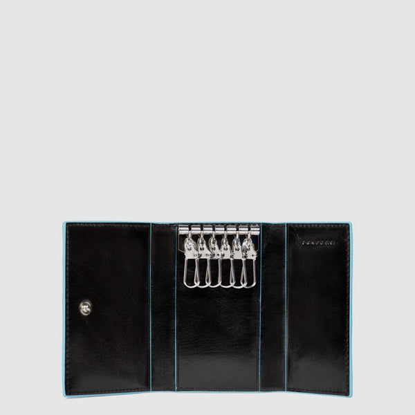 Leather key holder with six hooks