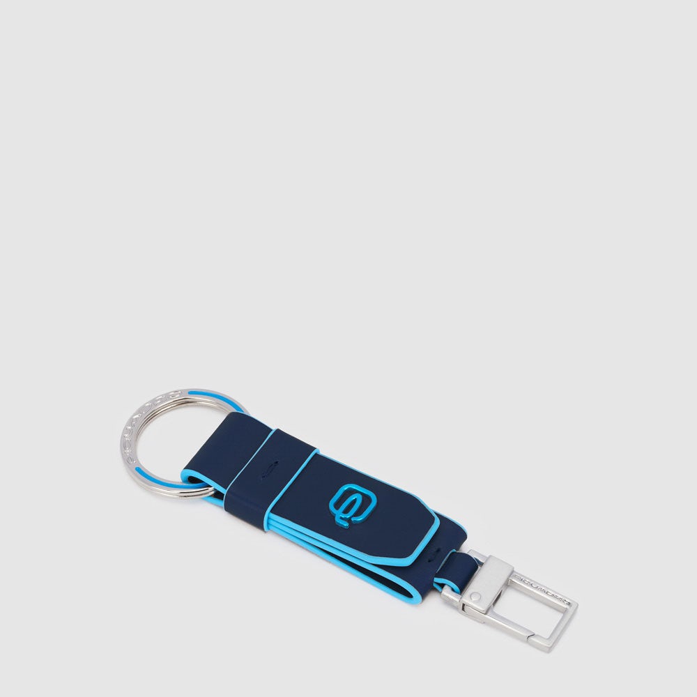 Keychain with leather insert