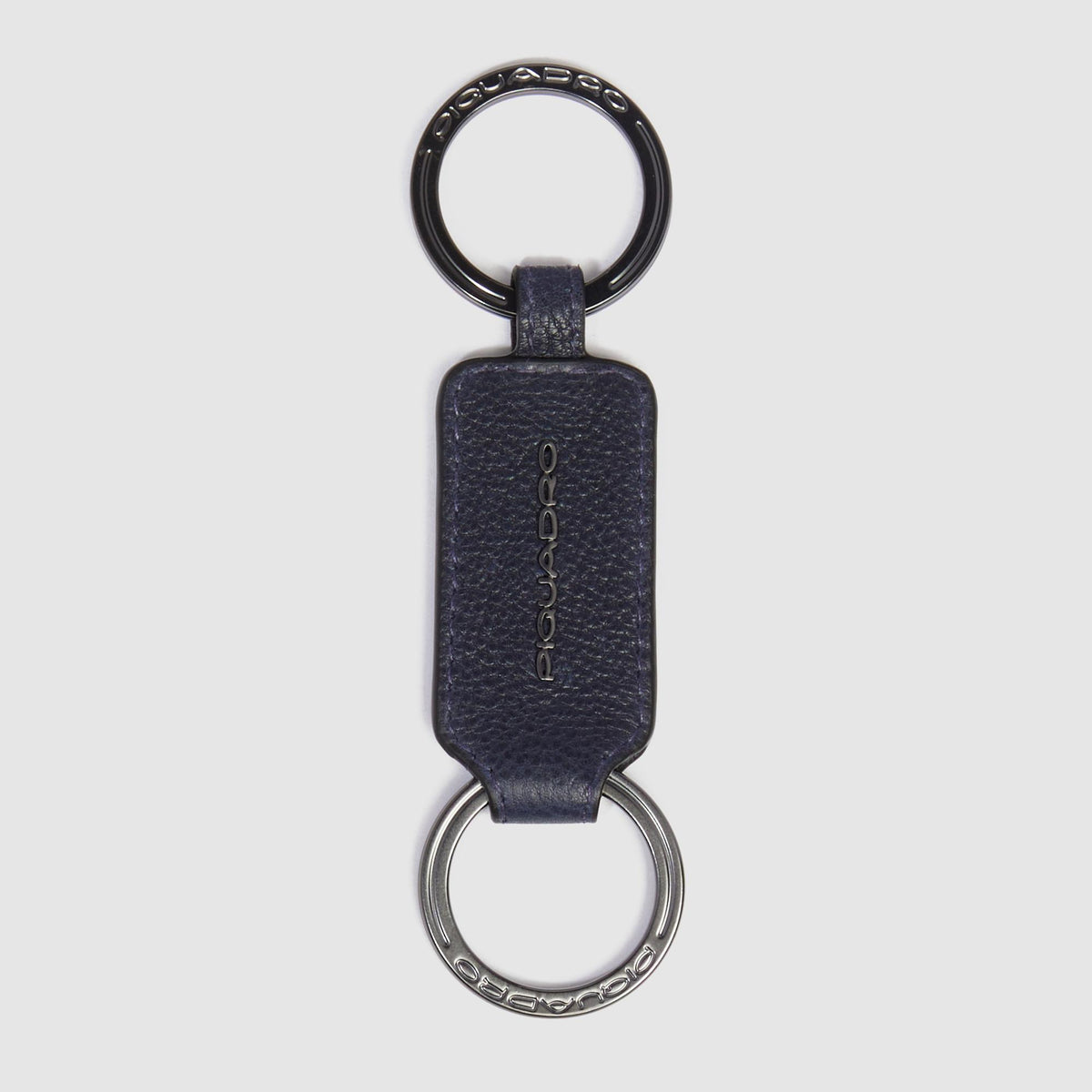 Leather men's keychain with two rings