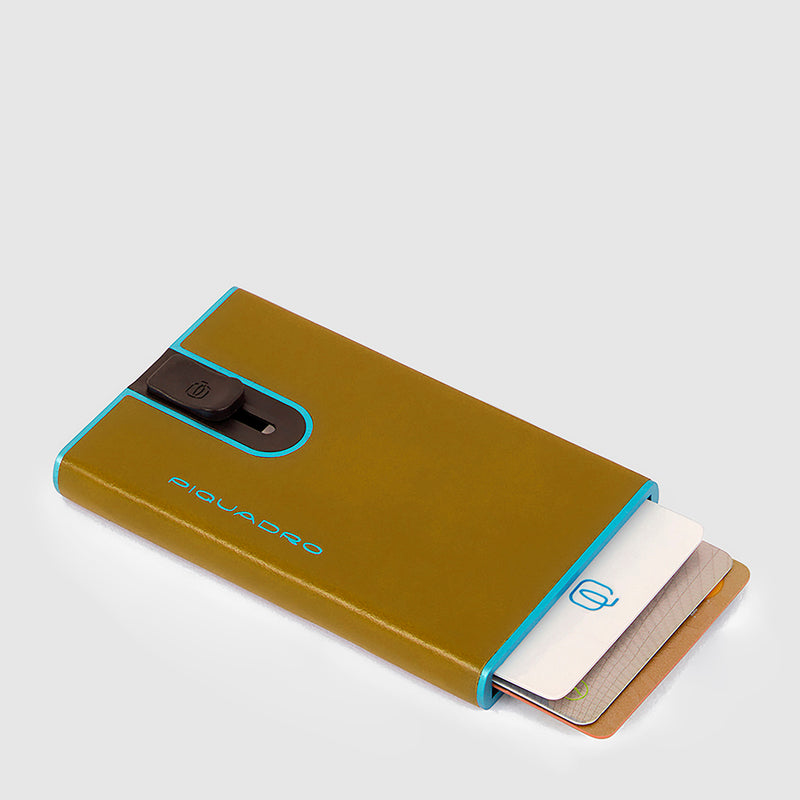 Credit card case with sliding system