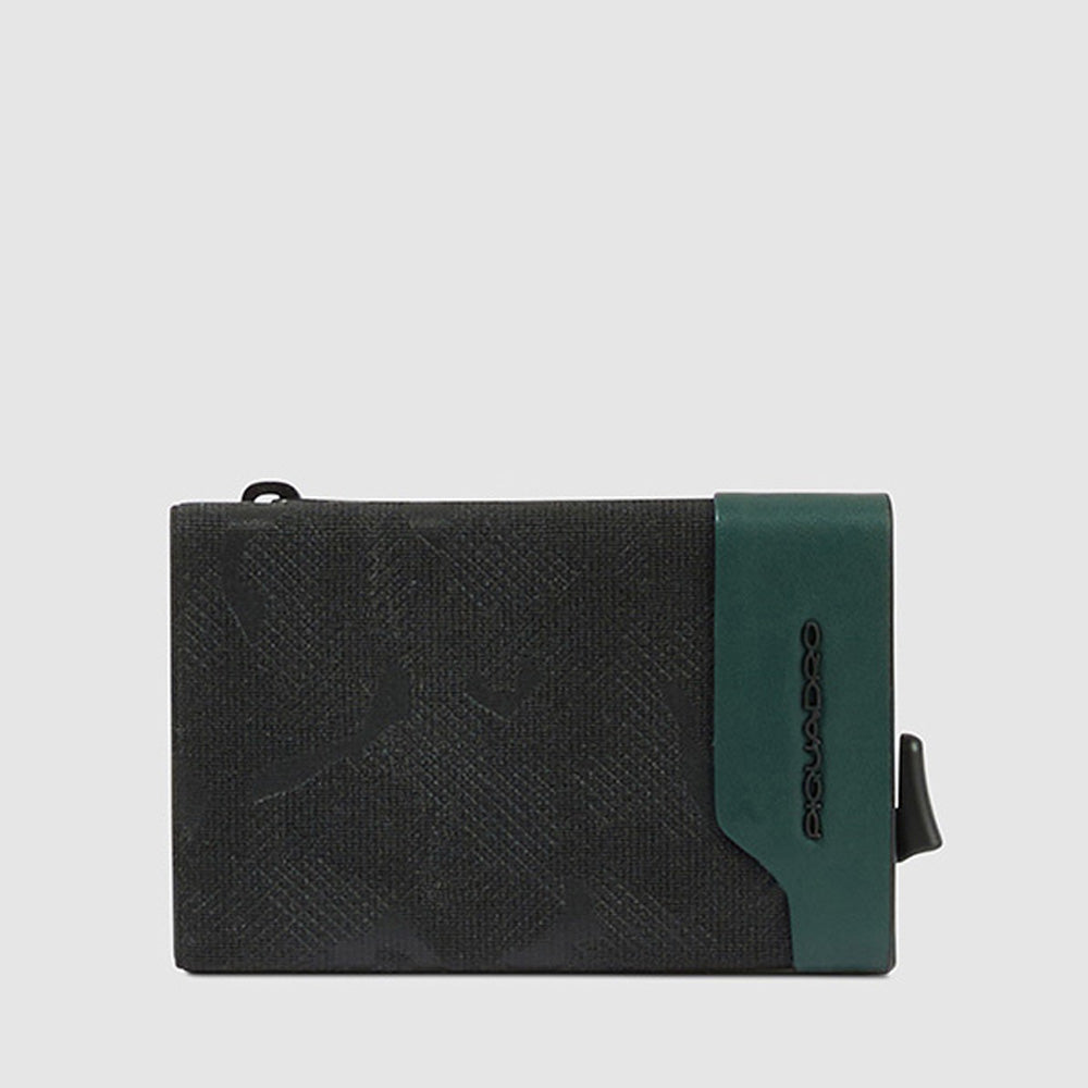 Compact wallet with sliding system and coin pocket