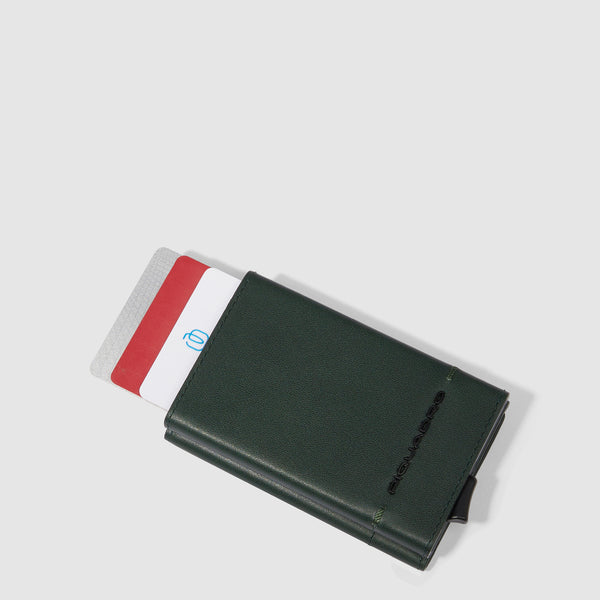 Compact wallet with sliding system and coin pocket