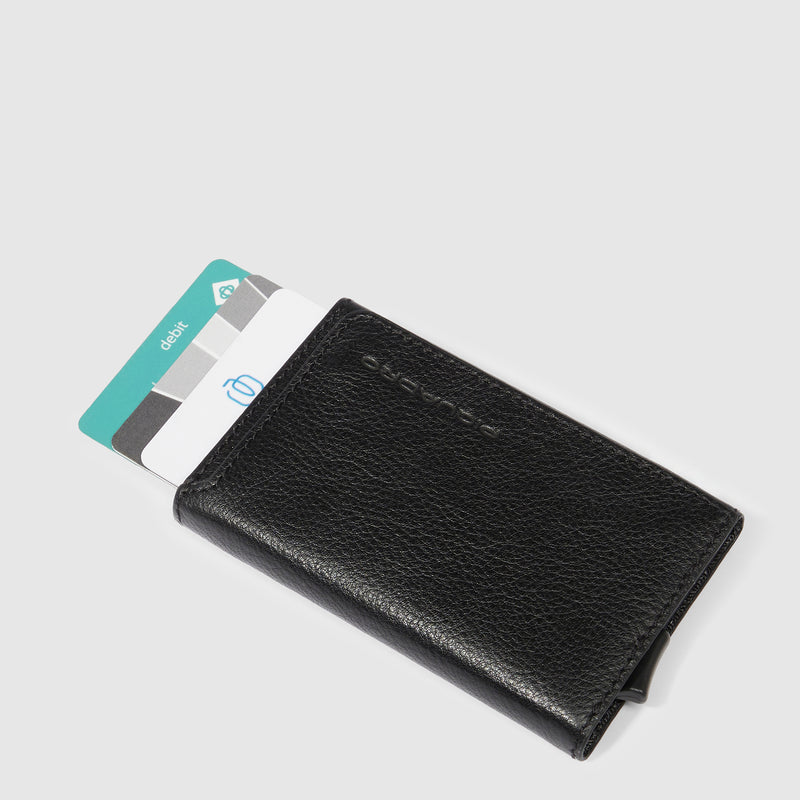 Credit card case with sliding system