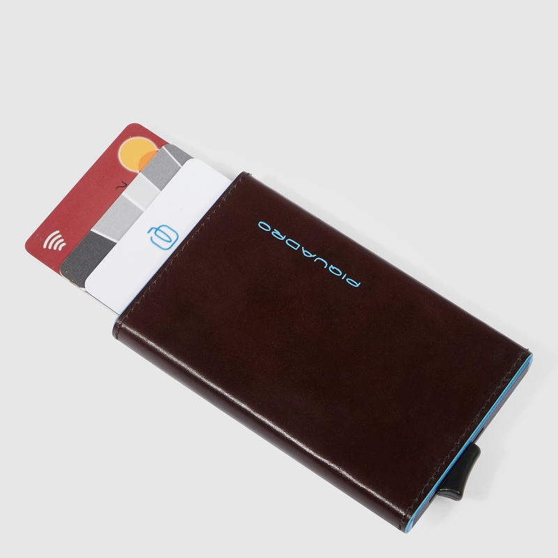 Credit card case with sliding system