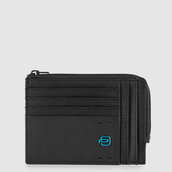 Zipper coin pouch with document holder