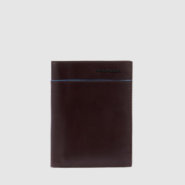 Vertical men’s wallet with banknote, credit card a