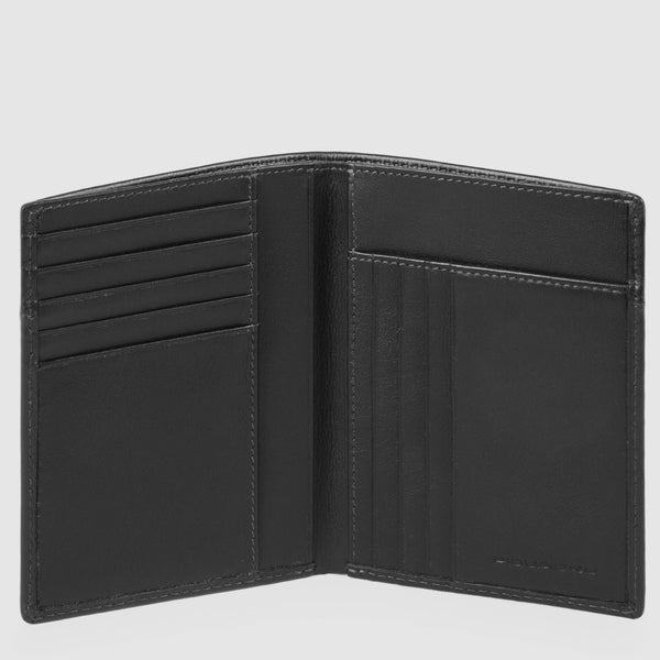 Vertical men’s wallet with banknote, credit