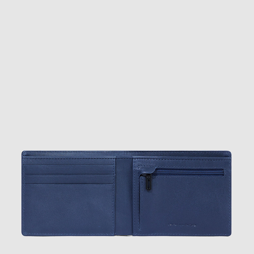 Slim men s wallet with zipped coin pocket