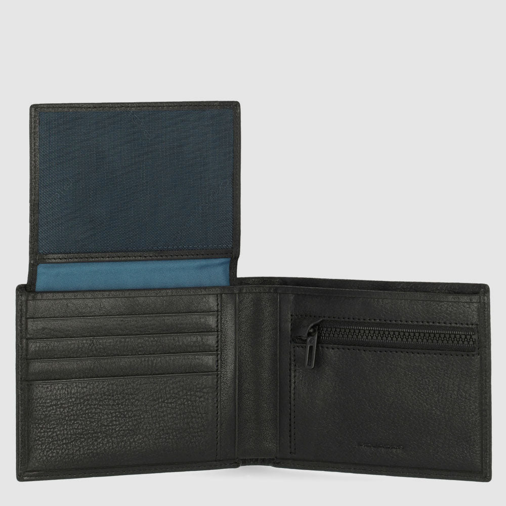 Men s wallet with zipped coin pocket