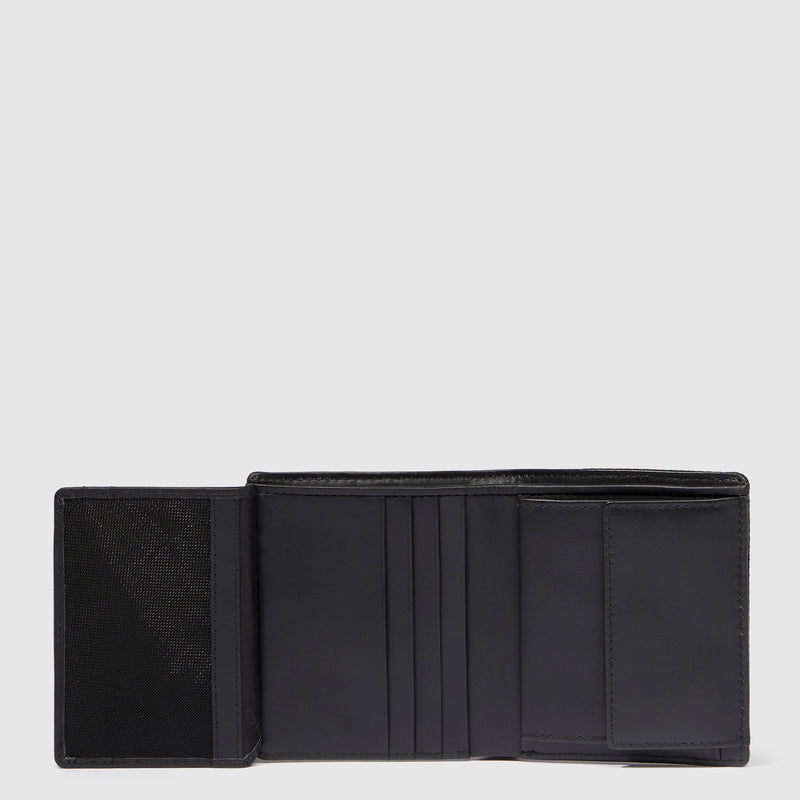 Vertical men’s wallet with coin pocket