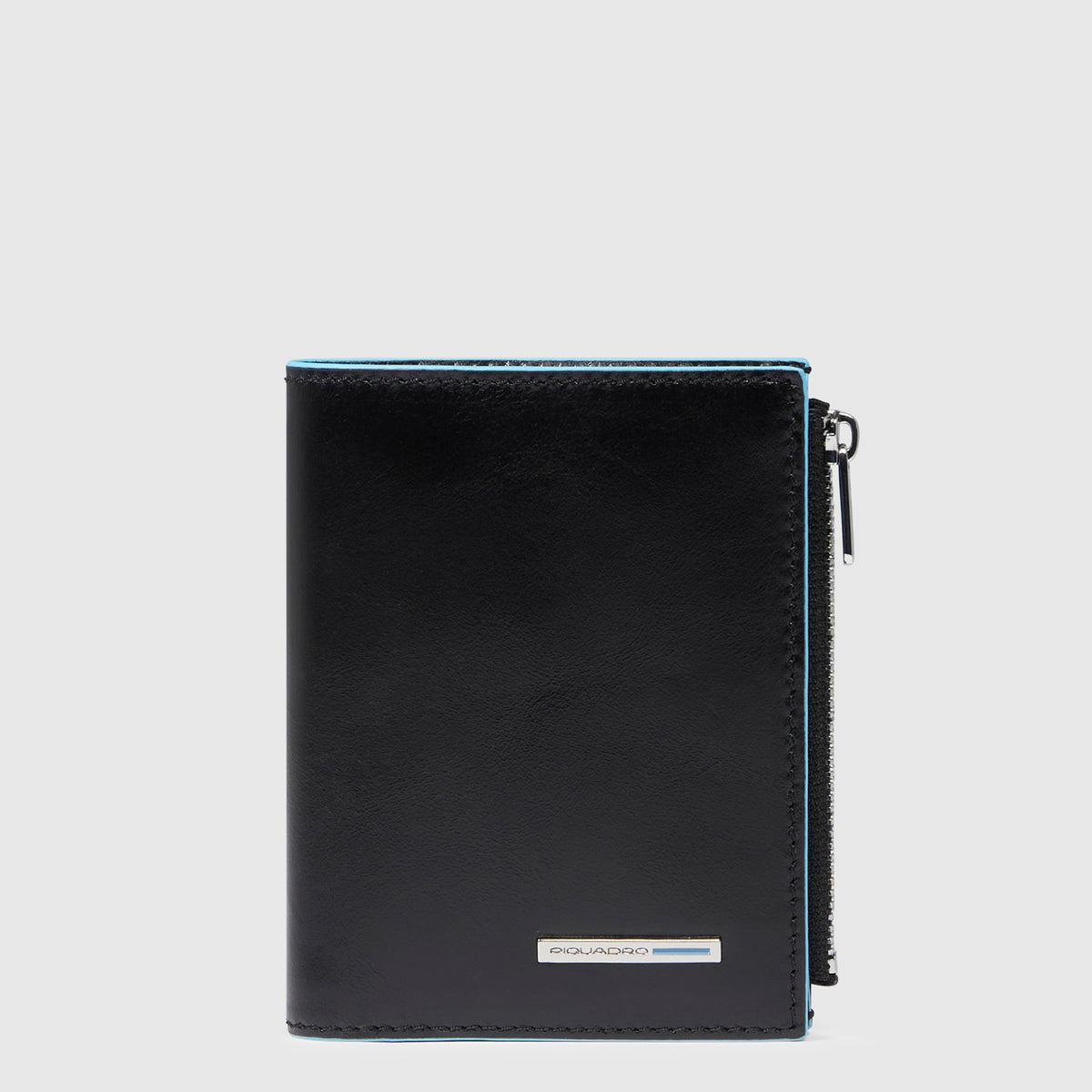 Vertical men’s wallet with side coin pocket