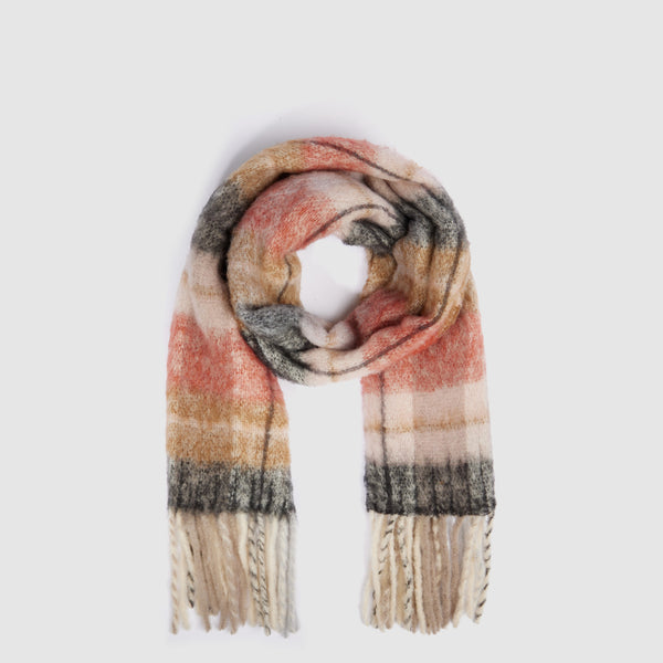 Women's maxi scarf with fringes